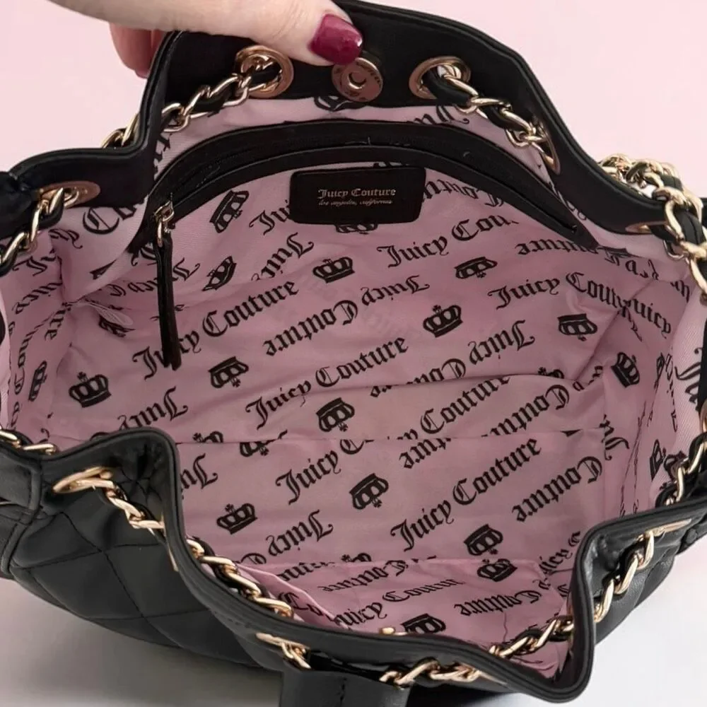 Juicy Couture Black Fashion Icon Large Bucket Bag
